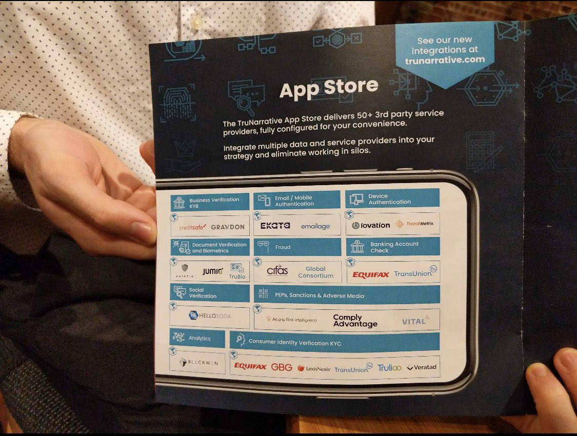 StephenUfford's tweet photo. Contrary to this marketing material, @TruNarrative does NOT have any relationship with @trulioo or permission to use our logo. https://t.co/Y6amQk8S4w