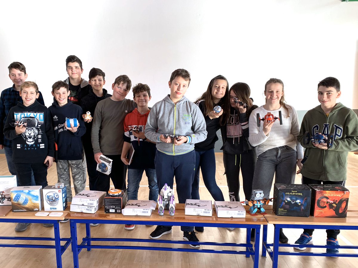 dervalo's tweet image. Drone and robot day at CodEng Azzate to end off a 10-week course of digital skills. Well done all... it was pleasure to be in class with you! #swiftprogramminglanguage #parrot #ubtech #dronetraining #robotics #sphero