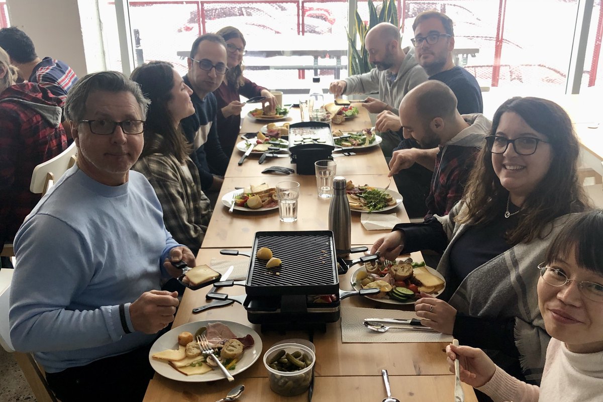 avitiabio's tweet photo. Say cheese for cheese! ๐ง All smiles for our Raclette lunch today at #Imagia HQ.
#WillWorkForCheese https://t.co/XMCH7MFjwr