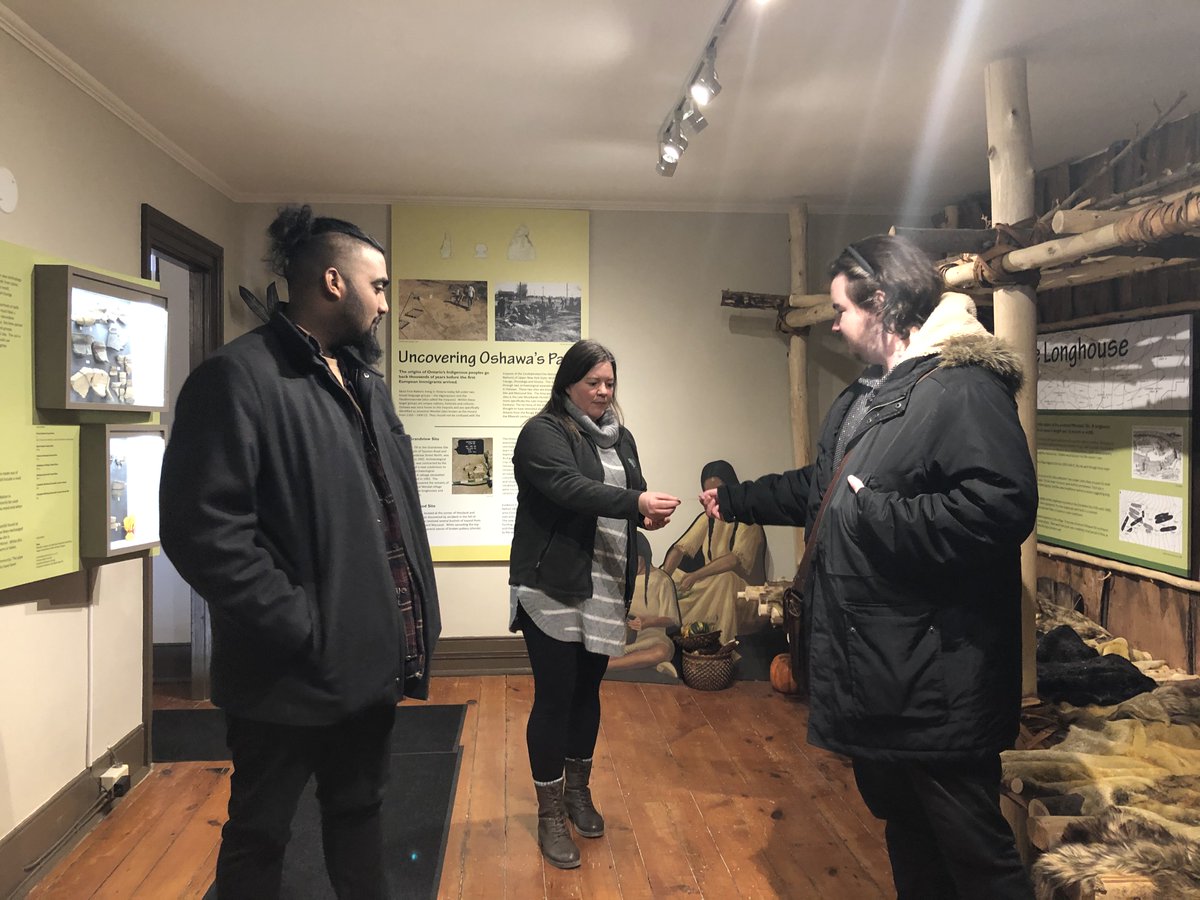 DCUOITChronicle's tweet photo. @DCUOITChronicle reporters visit the @OshawaMuseum to learn more about the city's history as a part of their #LandWhereWeStand project. Watch for our feature stories coming soon. https://t.co/ToV38Oe7dS