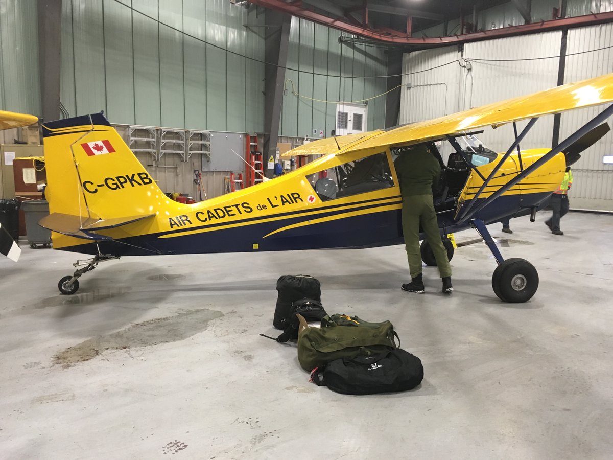 OntCadets's tweet photo. Our pilots and the yellow @AirCadetLeague planes are now in #Timmins, ready to take 75 area Air Cadets flying. (1/3) Photo: Lt(N) Sean Costello https://t.co/dSWYGIpv2g