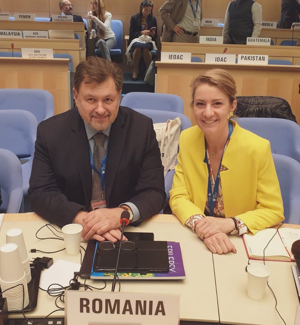 AlexandraITamas's tweet photo. Proudly representing Romania and the Ministry of Health at the #WHO #EB146 setting the stage for unprecedented focus on better health and illness prevention #universalhealthcoverage #HealthForAll #timetowalkthetalk #SDGs https://t.co/T8oqUxBsJ0