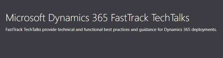 Did you know that Microsoft offers free on demand Tech Talks? Talks are presented by the FastTrack team and provide best practices and guidance.
Check out my blog for the top 10 topics. #3 will be of interest to all CE customer this year. #MsDyn365

xrmenterprise.com/2020/02/top-10…