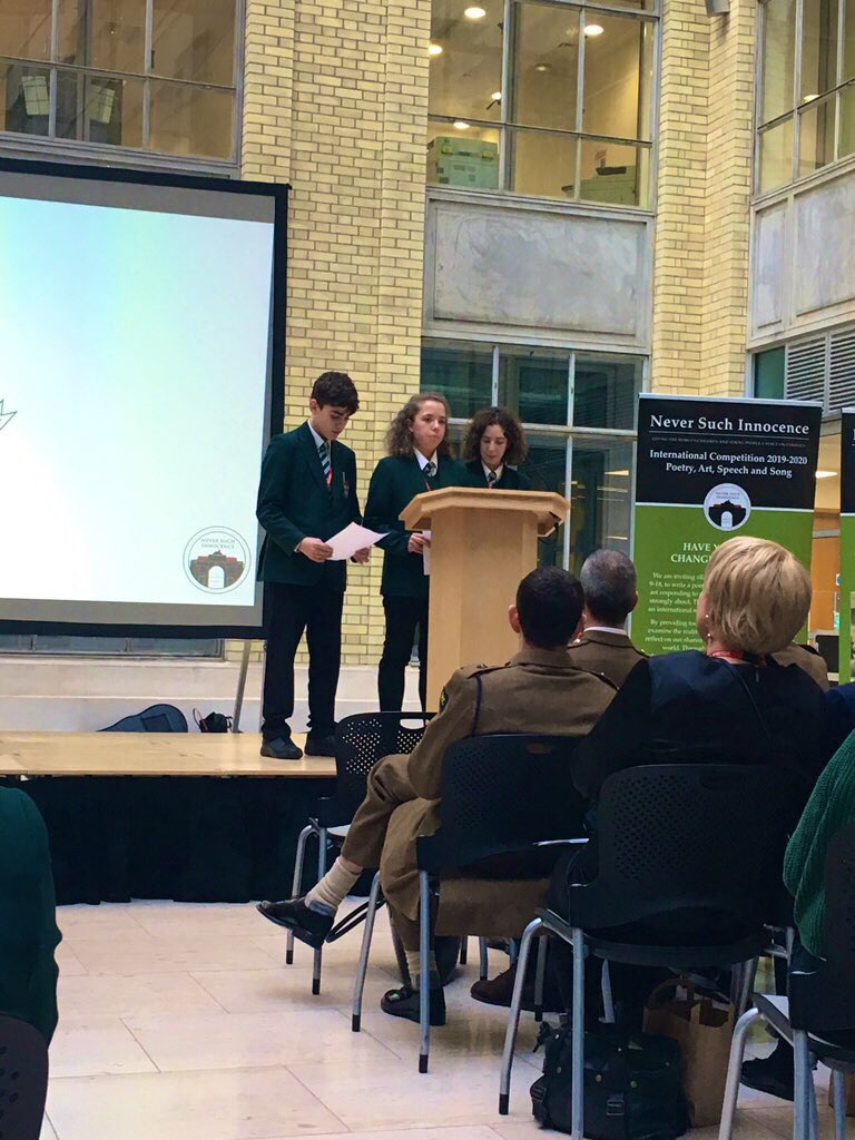 HanesMaesGarmon's tweet photo. Diwrnod profiadol iawn yn @DefenceHQ gyda @NeverSuch! Diolch am y wahoddiad i berfformio! A very beneficial day at the Ministry of defence with Never Such Innocence, thank you for the invitation to perform! @MaesGarmon https://t.co/N127PD1faU