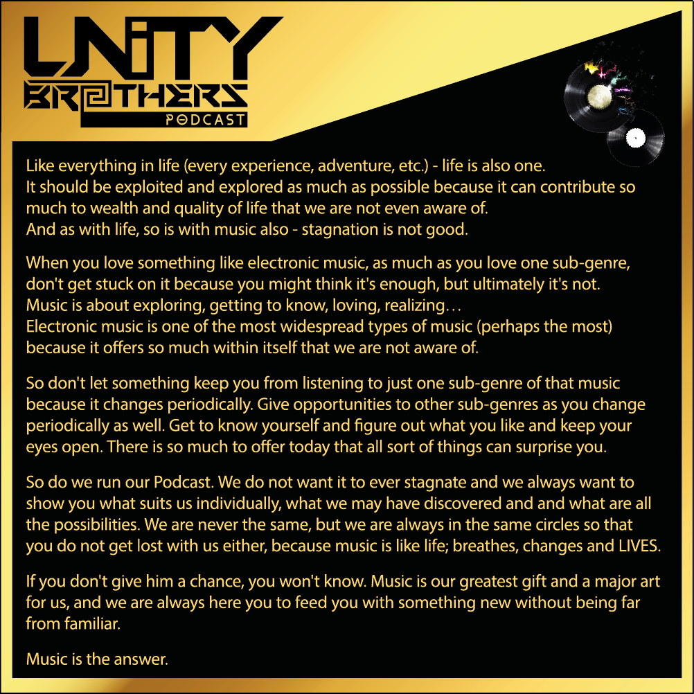 Unity_Brothers's tweet photo. #unitybrothers #groove #housemusic #electronica #progressive #futurehouse #techhouse #funky #podcast #electro #porngroove #tribal #jackin #dance #djs #soundcloud #mixcloud #hearthismusic #itunes #showbeat #guestmix #podcasts #beats #radioshow #newmusic #5anniversary #ubp https://t.co/ND1pJxgTL5