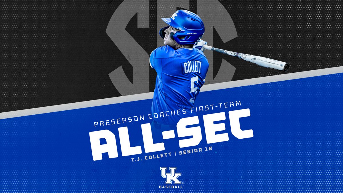 UKBaseball's tweet photo. First baseman @CollettTj has been named Coaches First-Team Preseason All-SEC! #WeAreUK https://t.co/KGgZ6QKJdc