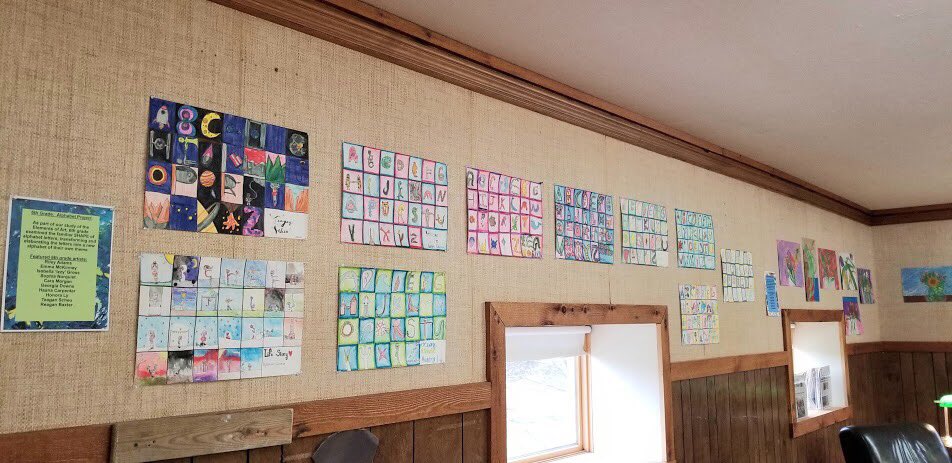 NathansonTed's tweet photo. Excited to have our students’work exhibited at the nearby Oldham County Public Library! Please come by and ‘check it out’- it’ll be up for the next 6 weeks! #noms https://t.co/ZNu9XMi4J8