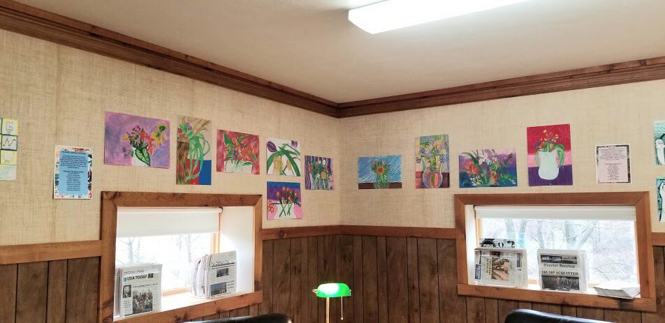 NathansonTed's tweet photo. Excited to have our students’work exhibited at the nearby Oldham County Public Library! Please come by and ‘check it out’- it’ll be up for the next 6 weeks! #noms https://t.co/ZNu9XMi4J8