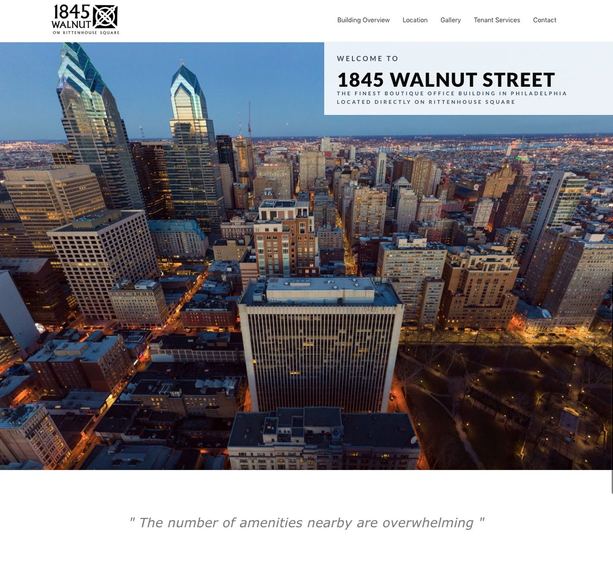 Quickspace's tweet image. Another great website by Quickspace launched 1845WalnutStreet.com overlooks Rittenhouse Square Philadelphia.
Get in touch for your next Property Marketing
 #commercialrealestate #philly #officespace #rittenhousesquare #cre #cremarketing #cushwake #allandomb #frankelenterprises