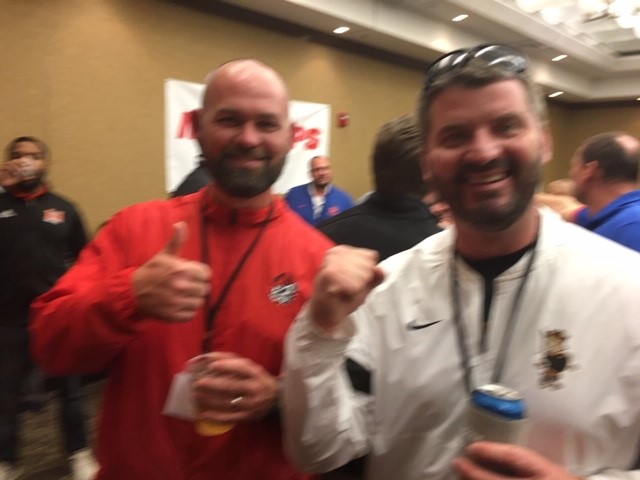 BSNSPORTS_GA's tweet photo. Congrats to Thomasville’s Zach Grage, Richmond Hill’s Matt Lezotte and all the Georgia HS FB region and state champ head coaches as they gathered in Macon this week.
#BSNSportsBBQ
#GHSARegionChamps
#GaStateChamps https://t.co/ZXJzanoQtX