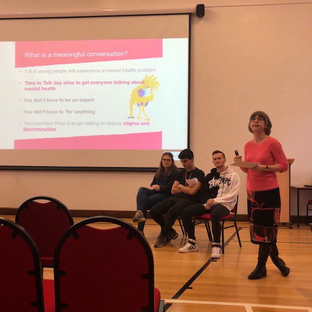 MCA_Six's tweet photo. Prefects and staff joined forces to present the MCA6 assembly today celebrating Time to Talk day!
#SixthFormLife #TransformingLives #TimetoTalk #itsokaynottobeokay #supportivestudents #mentalhealthmatters🧠 #everymindmatters #timetochange #proud https://t.co/ATeE9Ev9Mu