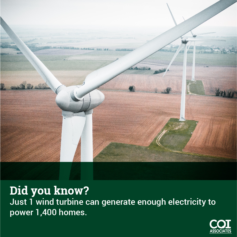 Did you know that just one wind turbine can produce enough energy to power 1,400 homes!?! 🏘️