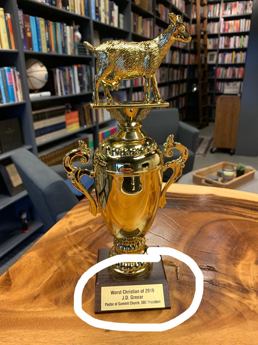 Well, this came in the mail today, anonymously. It was an honor just to be nominated. Never dreamed I’d win. #worstchristian2019 #thegoat