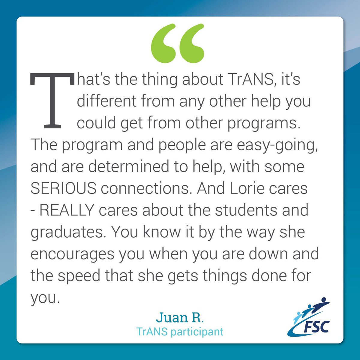 ForwardService's tweet photo. Did we mention how many great things we hear about our Southwest TrANS #instructor, too? You make such a difference in each grad's life, Lorie. Thank you! #ThankfulThursday #FSCquotes https://t.co/lDDwgbDZW7
