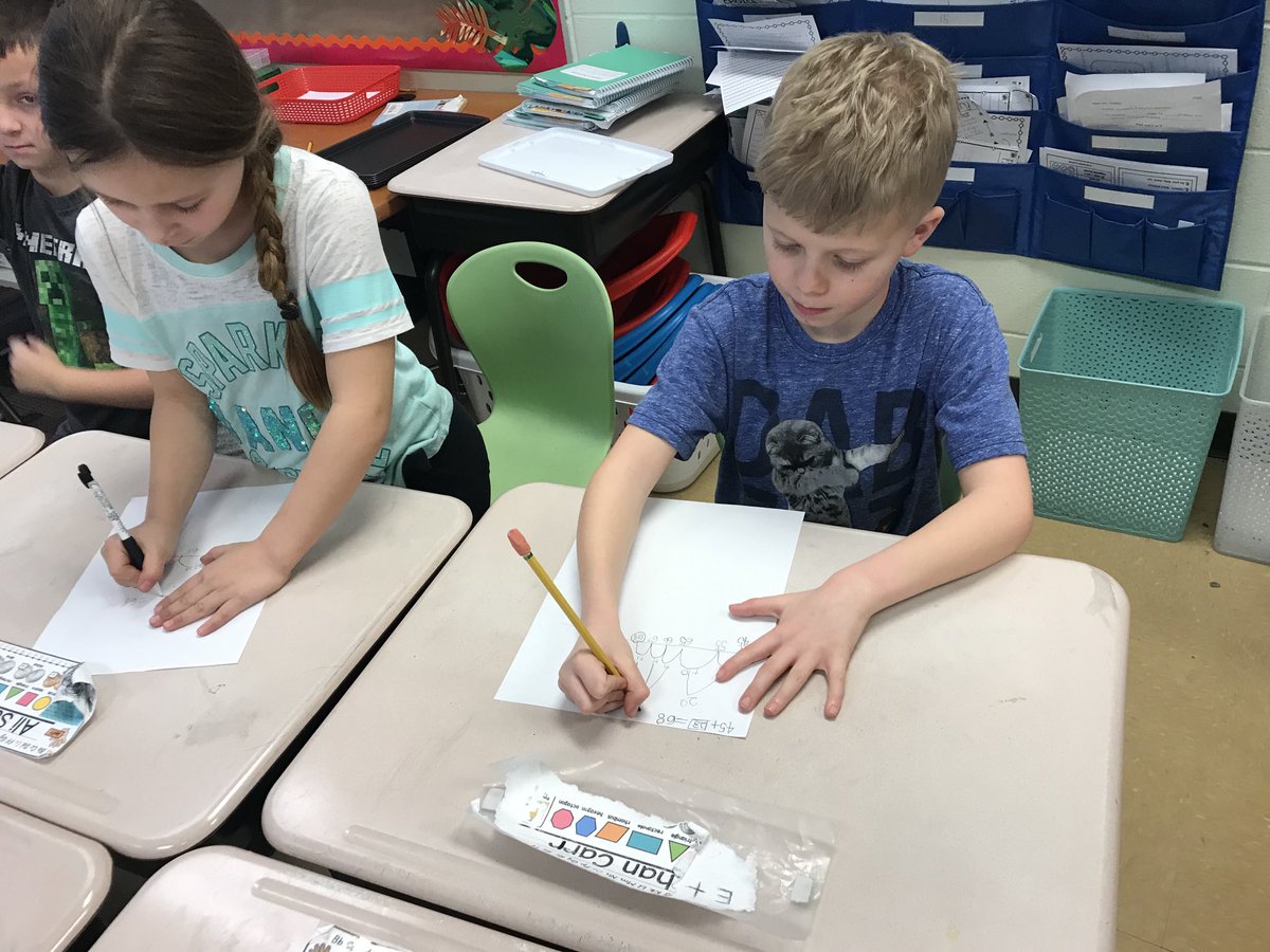 Math_Sherrie's tweet image. Ms. Kelley’s 2nd grade class at BP sharing their thinking as they are solving problems using an open number line.  #BigBlueOnTheMove