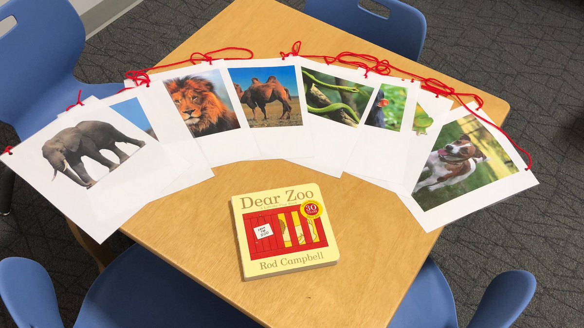 lbkmeen's tweet photo. This week in Pre-k speech...
“Dear Zoo” is great for acting out different attributes and emotions such as being a “grumpy camel,” a “fierce lion,” or “scary snake!” #heretosupport #OSE @APS_SLPS @APS_EarlyChild https://t.co/uhGqPM6ocd