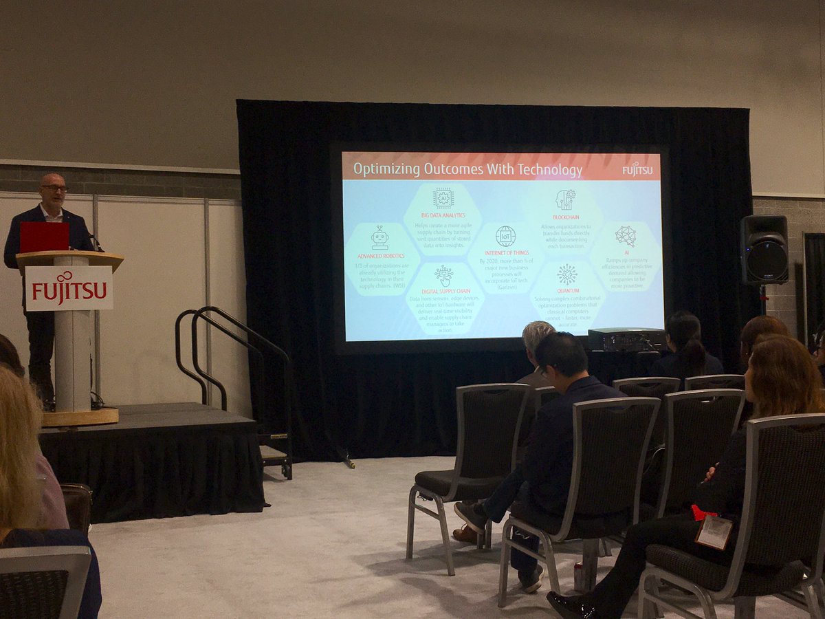 Day 2 at <a href="/CargoLogistics/">Cargo Logistics</a> 2020 and we’re off to a hot start learning about the benefits of Artificial Intelligence in the Supply Chain courtesy of <a href="/Fujitsu_Global/">Fujitsu Global</a> 🔥 📈
