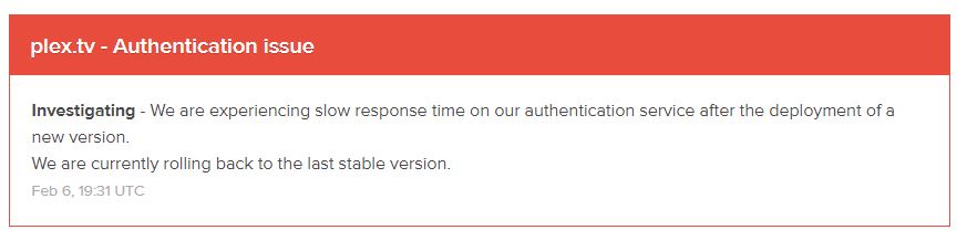 GreasleyBear's tweet photo. #plex is down :( bet it's a certificate issue - it's always that ! grr https://t.co/GEvfUAJYDR