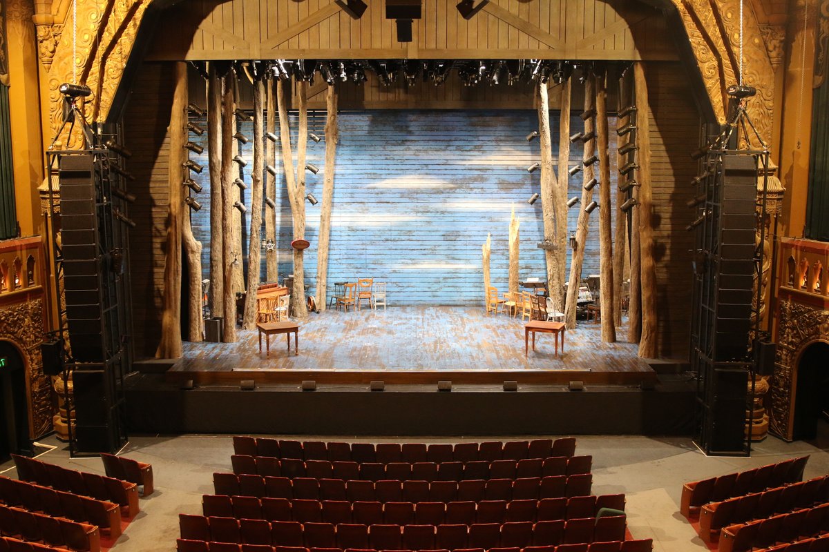 Photo of stage with Come From Away set