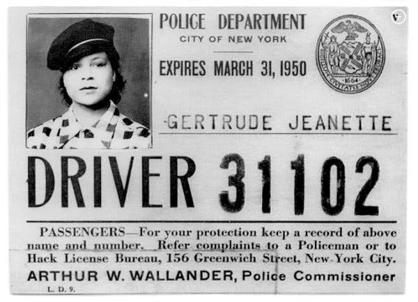 nycaccessible's tweet photo. African-American playwright, director, and actress Gertrude Hadley Jeannette was the first woman in #NewYorkCity to get a license to drive a taxicab and was also the City's 1st female to obtain a motorcycle license.
#BlackHistoryMonth #WomensHistory #FareLady #Accessibledispatch https://t.co/PHofqaNUyL