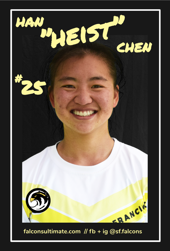 BayAreaFalcons's tweet image. Named @Ultiworld's 2017 Defensive Player of the Year but also an "offensive juggernaut unmatched in power with the disc in her hands." Heist is so good, it almost seems unfair. Almost.

Please welcome @hanimal725! And shoutouts to @mischief_nation and @BLUltimate!