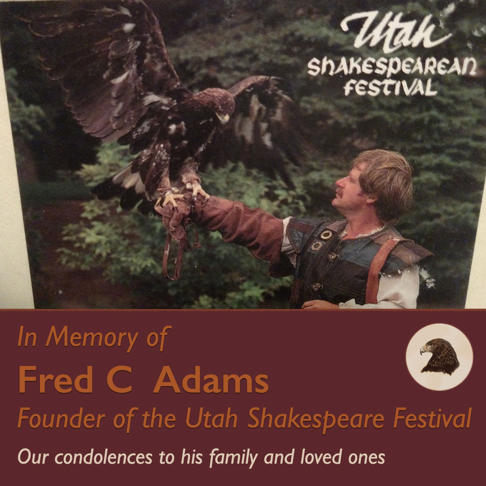 SWFgowildlife's tweet photo. In Memory of Fred C. Adams, founder of the Utah Shakespeare Festival.

Our condolences to his family and loved ones.

For twelve years Martin performed in the Green Show with his raptors for the Utah Shakespeare Festival. 

#fredadams @UtahShakespeare https://t.co/Mo2Wny2dIV