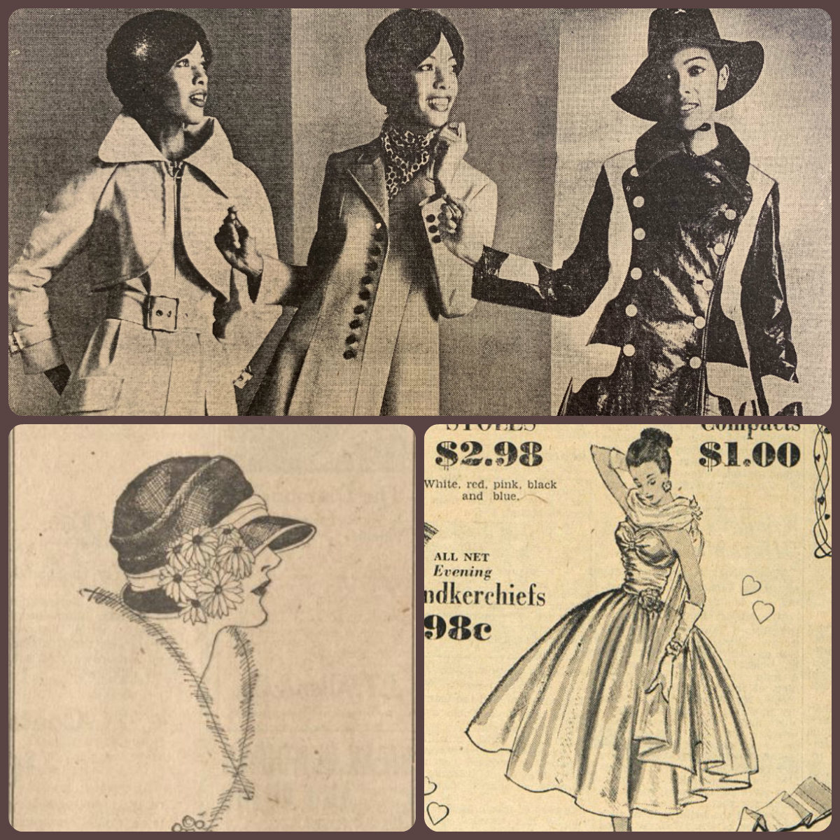 Fabulous vintage fashions circa 1920, 1950 and1970 advertised in Richmond newspapers. #VaChron #ChronAm #ArchivesHistoryCrush 
#ArchivesHashtagParty