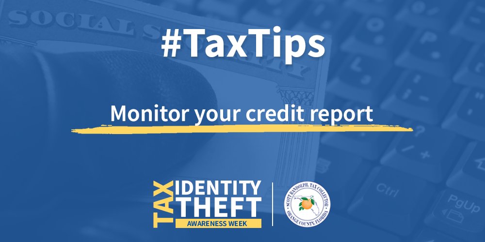 We're sharing Tax Tips all week as part of Tax Identity Theft Awareness Week.
Tip 4: The more you know about your credit report, the better prepared you'll be to spot potential problems, like a credit card you never applied for.