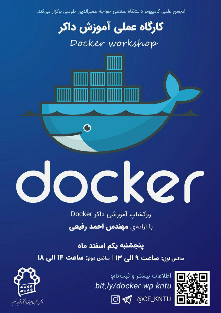 rafiee1001's tweet image. کارگاه آموزشی داکر
اول اسفند ماه
پیاده‌سازی چند تا سناریوی داکر رو خواهیم داشت
با لپتاپ بیاید که باهم سناریوها رو پیاده سازی کنیم
#Docker #dockerme @rafiee1001 @Docker @dockerme_ir