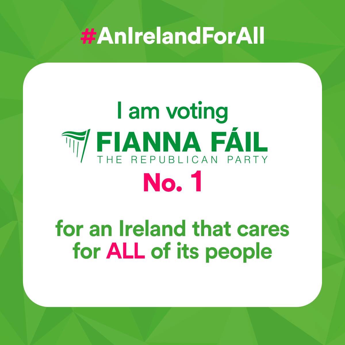 IRISHINSAFIAN's tweet image. I’m voting @fiannafailparty in #GE2020 on Saturday 8 Feb. #AnIrelandForAll