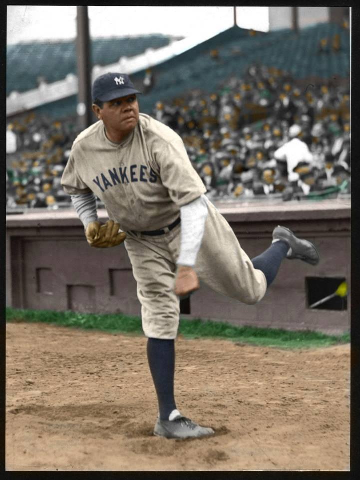 Babe Ruth The Sultan of Swat Retires at Yankee Stadium Colorized