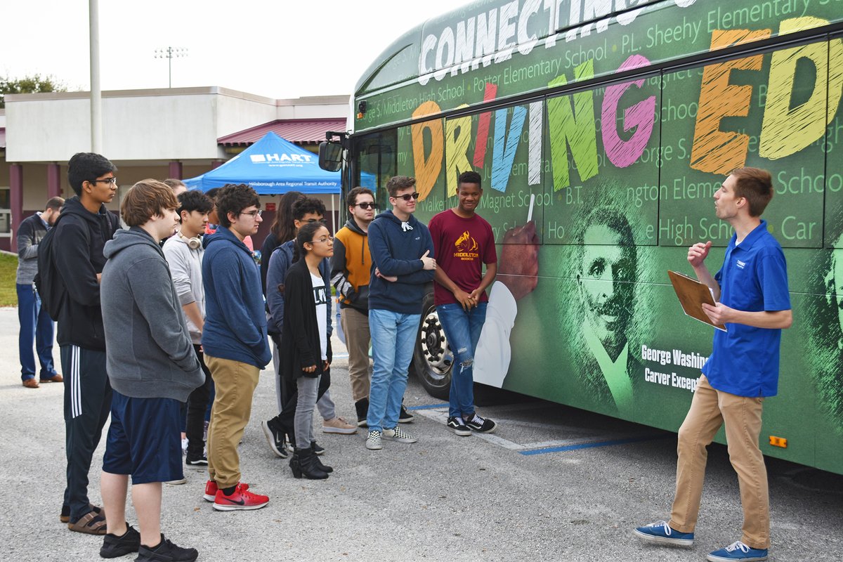 GoHART's tweet photo. ICYMI: On Monday, HART unveiled our #BlackHistoryMonth theme and bus - Connecting Our Schools While Driving Education! 

The theme highlights prominent African Americans with @HillsboroughSch named after them. https://t.co/X9W08Qq83v