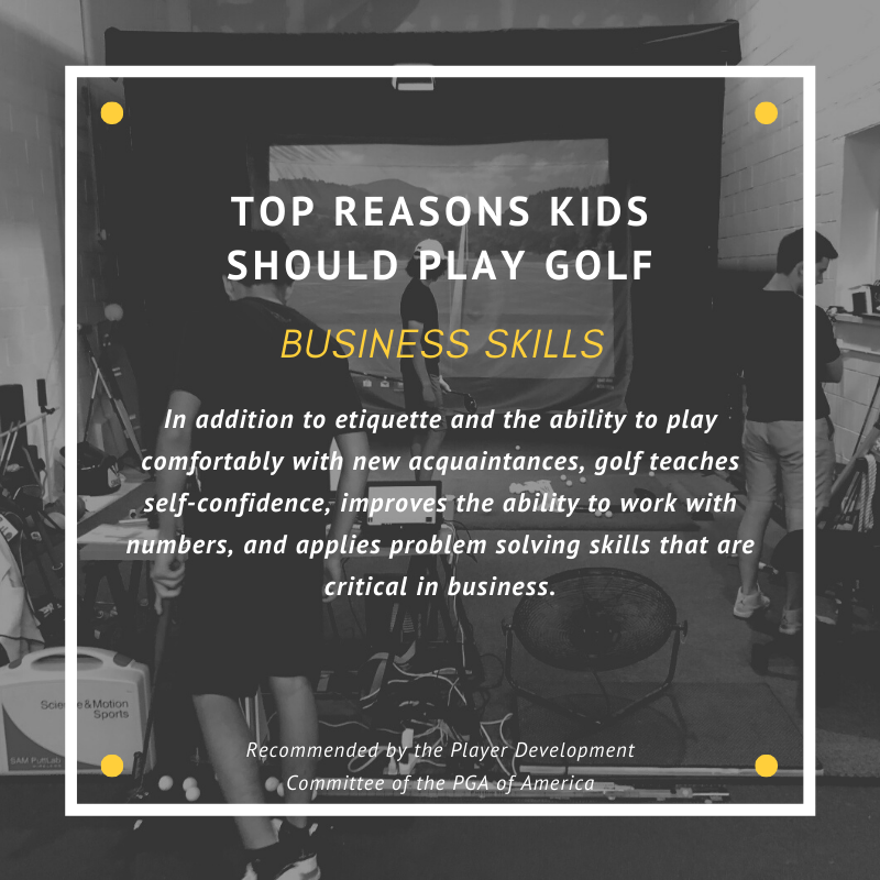 Reason Kids Should Play Golf: In addition to etiquette and the ability to play comfortably with new acquaintances, golf teaches self-confidence, improves the ability to work with numbers, and applies problem solving skills that are critical in business.

#juniorgolf #golf