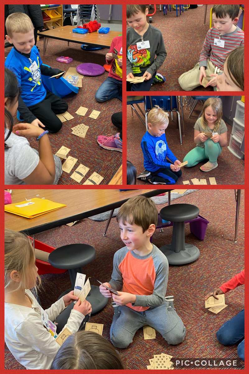 CarrJFB's tweet photo. Lots of vocabulary practice today!  A scavenger hunt for 3D shapes and playing go fish using properties of liquids. https://t.co/6ctEZpDki1
