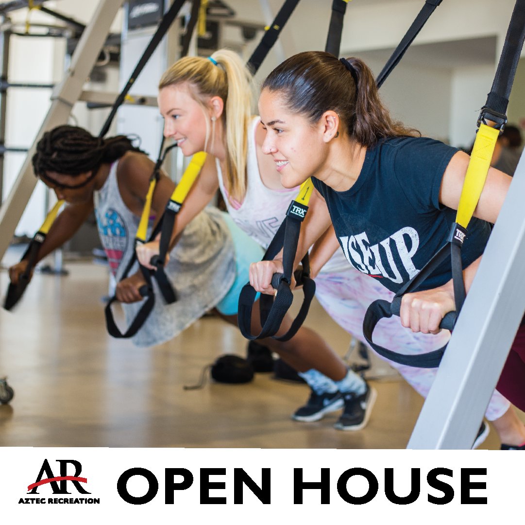 Next Wednesday Aztec Recreation is hosting an Open House😎! For one day only ALL students, faculty and staff with an SDSU RedID can try out the ARC, ARC Express and Aquaplex. Members, if you bring a friend that signs up on Wednesday, you both get March free. #AztecRec #SDSU