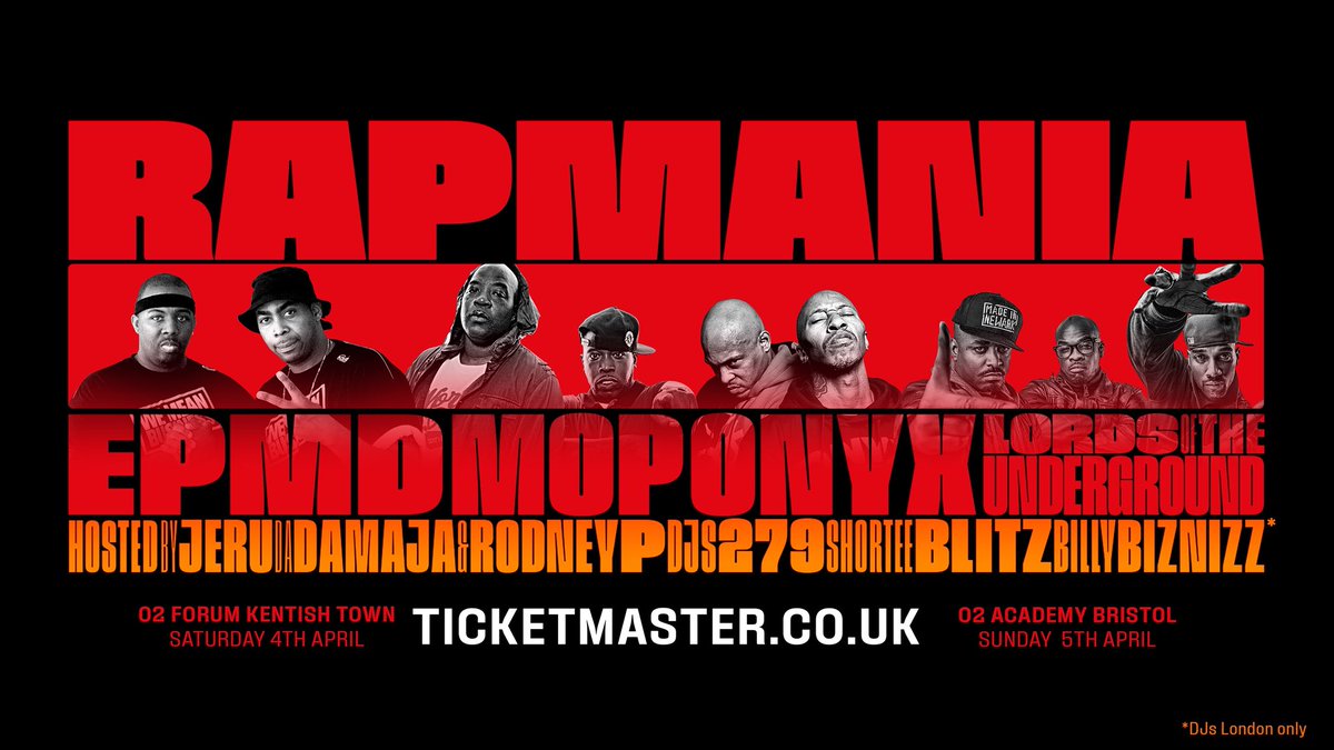 SpreadLoveTV's tweet photo. Tickets go on sale 10am tomorrow morning from @TicketmasterUK  @iAmErickSermon @PMDofEPMD @BILLDANZEMOP @FameMOPreal @RodneyP_UK @SHORTEEBLITZ @ONYX_HQ @LOTUG1 @DJ279 @jeru https://t.co/EfxDzZ9pwY