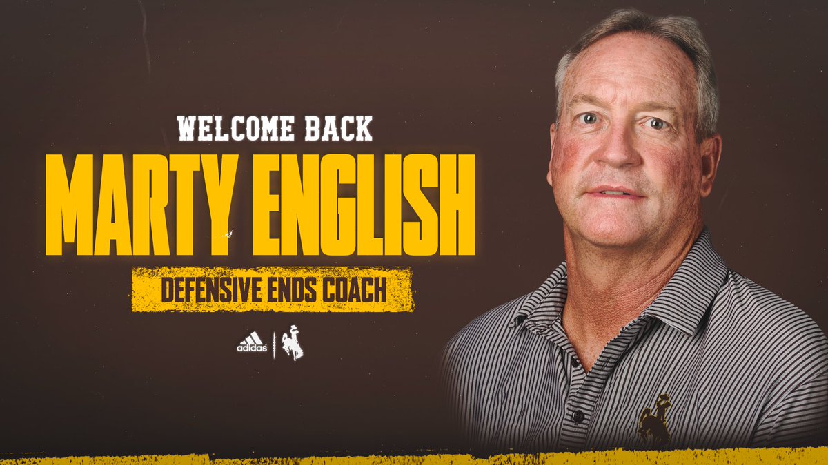 Marty English returns to Wyoming to coach the Defensive Ends. 

“I’m really excited to come back to Wyo and work with Coach Bohl and the rest of the coaching staff” 

📰 | bit.ly/3bjqLJN

#OneWyoming #GoWyo #RideForTheBrand