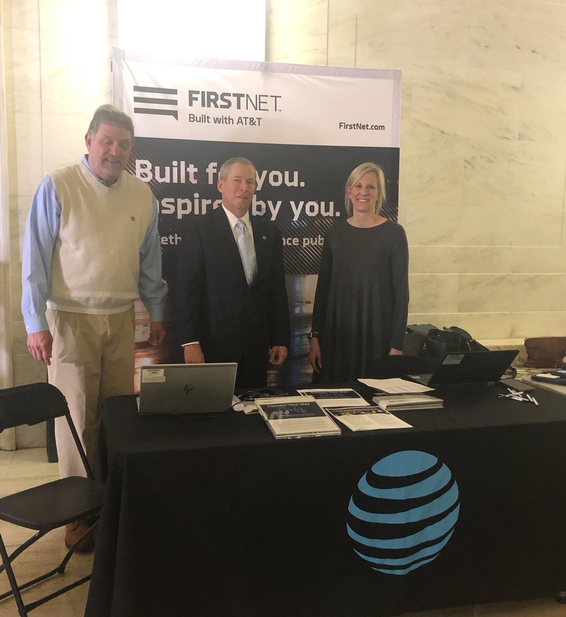 researchwins's tweet photo. AT&amp;T WV State President @AndyFeeney2 with @FirstNet  team at EMS day at the legislature. https://t.co/IR83D7k2Kd