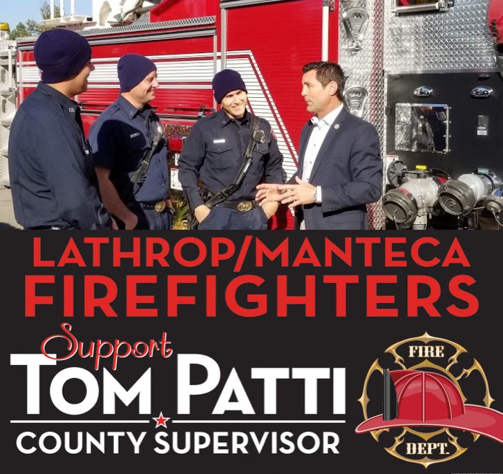 Truly honoured to have earned the support of Lathrop-Manteca Firefighters!