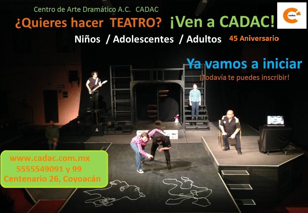 Cursos de TEATRO en CADAC Coyoacán cadac.com.mx
45 años de experiencia
<a href="/ColoniaFlorida/">Colonia Florida</a>