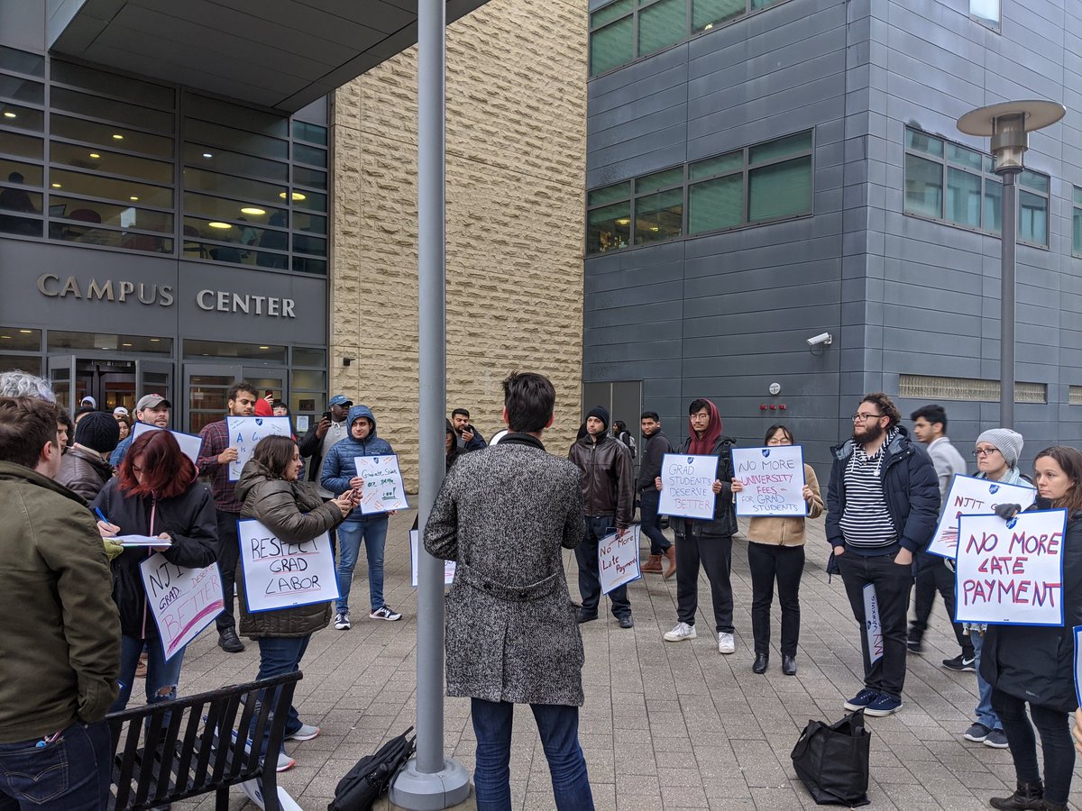 Happening now 📢📢📢
Graduate students are rallying for 1) reimbursement of RA fees 2) end of delayed payments and 3) a fair contract #1u #UnionStrong #WeAreWorkers #highereducation