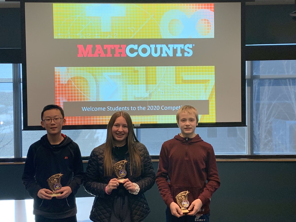 dboucher1314's tweet photo. Congratulations to Preston Diederich on his 1st finish at the Grand Forks County MathCounts competition on Wed. Feb5.  He will advance to the state competition in Bismarck, along with Alex Parrish and Lawson Lotysz.  @schroederms_gf https://t.co/cEOGp88WPS