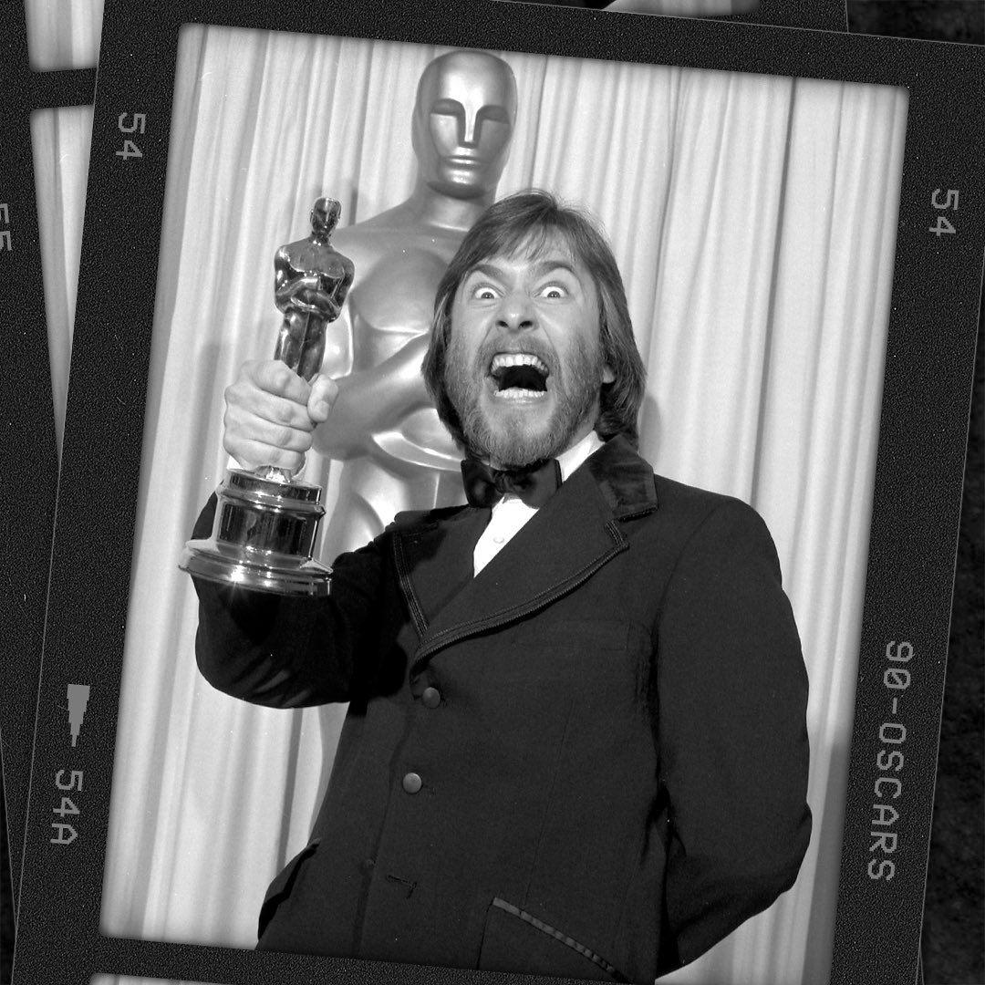 This is a pic of Rick Baker winning an Academy Award for An American Werewolf In London. LEGEND.