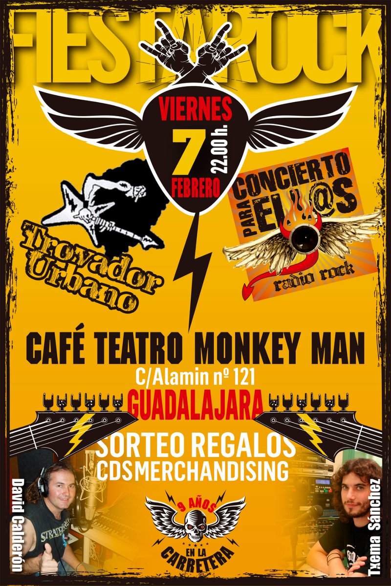 Viernes 7, FIESTA Trovador Urbana, reunión de grupos y oyentes. Rock y Metal y un montón de regalos para los asistentes.