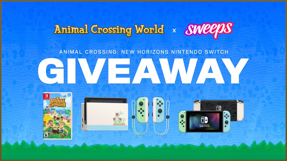 Animal Crossing World 🐦☕ (@acworldblog) on Twitter photo Big news! We've teamed up with @Sweepsgg for an Animal Crossing: New Horizons Nintendo Switch giveaway!
To enter:
🔗 Click here: sweeps.gift/m2qR6
Bonus entries:
💬 Reply with #AnimalCrossingSwitchGiveaway
💞 Retweet and like this post
👉 Follow <a href="/ACWorldBlog/">Animal Crossing World 🐦☕</a> & @Sweepsgg Big news! We've teamed up with @Sweepsgg for an Animal Crossing: New Horizons Nintendo Switch giveaway!
To enter:
🔗 Click here: sweeps.gift/m2qR6
Bonus entries:
💬 Reply with #AnimalCrossingSwitchGiveaway
💞 Retweet and like this post
👉 Follow <a href="/ACWorldBlog/">Animal Crossing World 🐦☕</a> & @Sweepsgg