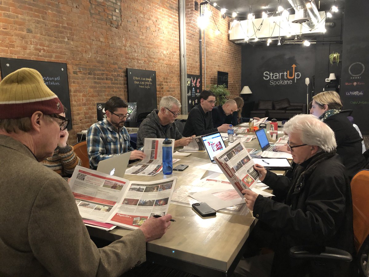 The #SpIFF team hard at work checking last minute things before the 2020 festival. Grab your tickets now at spokanefilmfestival.org #spokane #film #festival