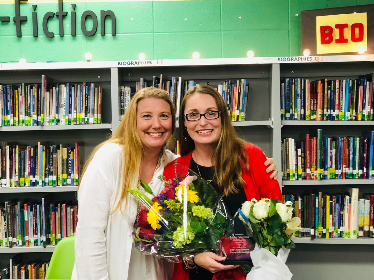 ashermly's tweet image. . @FreyFlames What the what?!! Beyond honored to named Cobb’s media specialist of the year! I couldn’t do what I do without these AMAZING people! #CobbLMS #glma