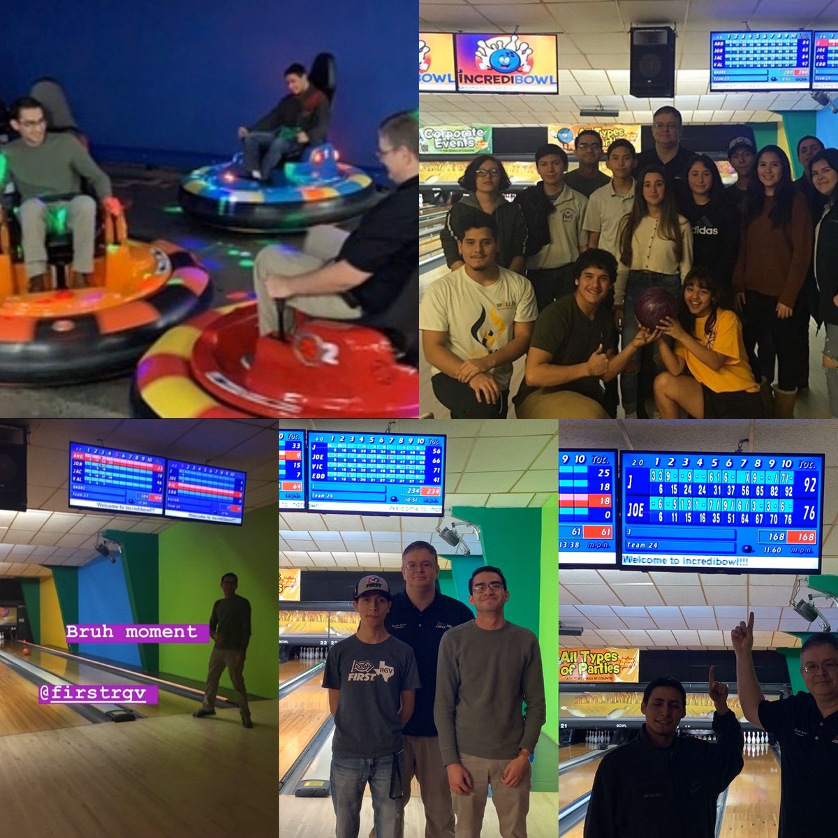 TxSTEMed's tweet photo. #teambuilding and #fundraising event was a lot of fun tonight at Incredibowl in Mission.  Thanks for the @McAllenISDCTE and @SharylandISDCTE for joining us tonight.   #firstvista #omgrobots #WeAreFIRST #bowling #bumpercars https://t.co/63T824dAme