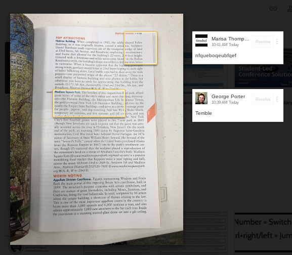 mariecherie9855's tweet photo. Next Level #BookSnaps! Students take a picture of a page, save it in Drive, then add comments before submitting to Google Classroom.
OR!
Students take a picture of a creative project & use comments to explain their choices!
#edtech2 #chromebooksR4making #UnlimitedTeacher https://t.co/1OOsq24DmZ