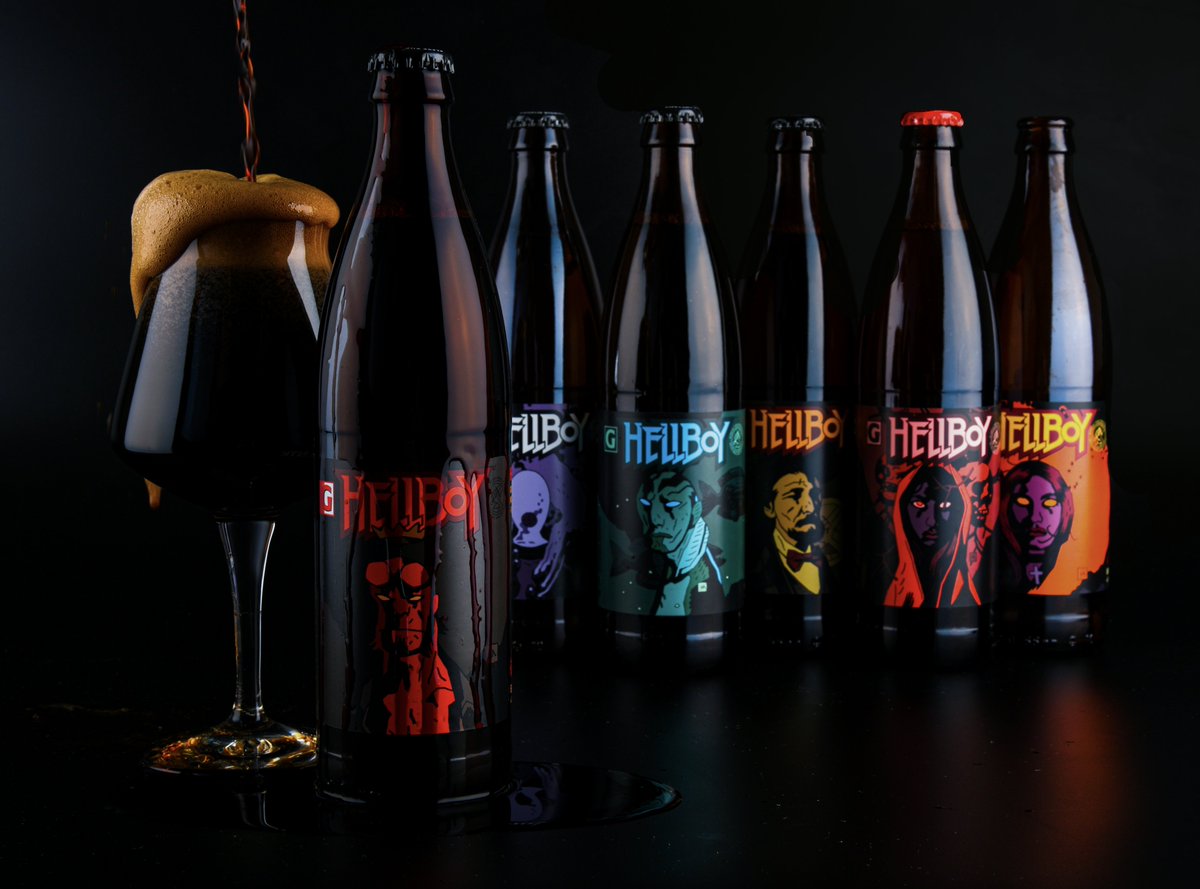 BREWPUBLIC's tweet photo. All six Hellboy Beers come together in the Limited Edition Hellboy Collectors Box from Gigantic Brewing & Dark Horse Comics. Only 666 will be available and Tavour will have them. Details: https://t.co/eOdGOS3iAQ #hellboybeer #giganticbrewing #darkhorsecomics #MikeMignola https://t.co/EyTUaBNyG4